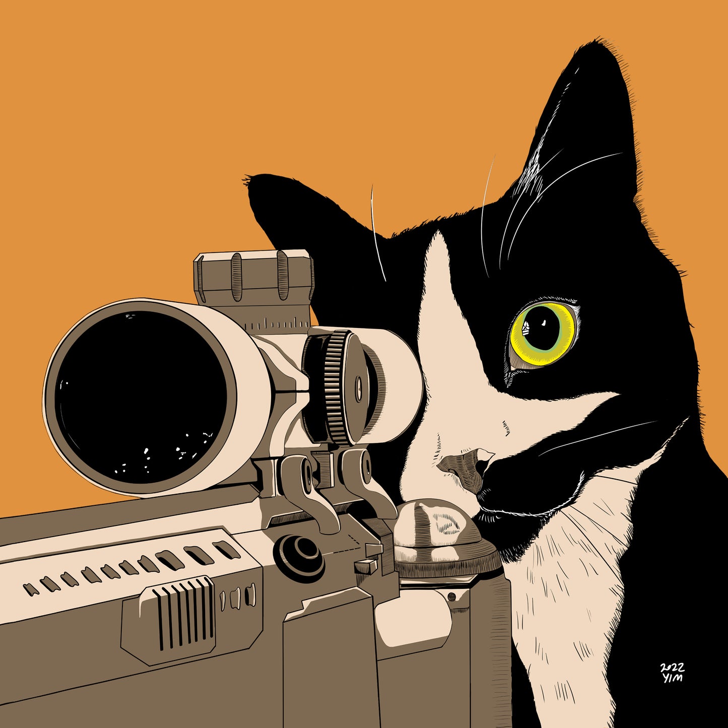 Print - Sniper Cat (8x8 in)